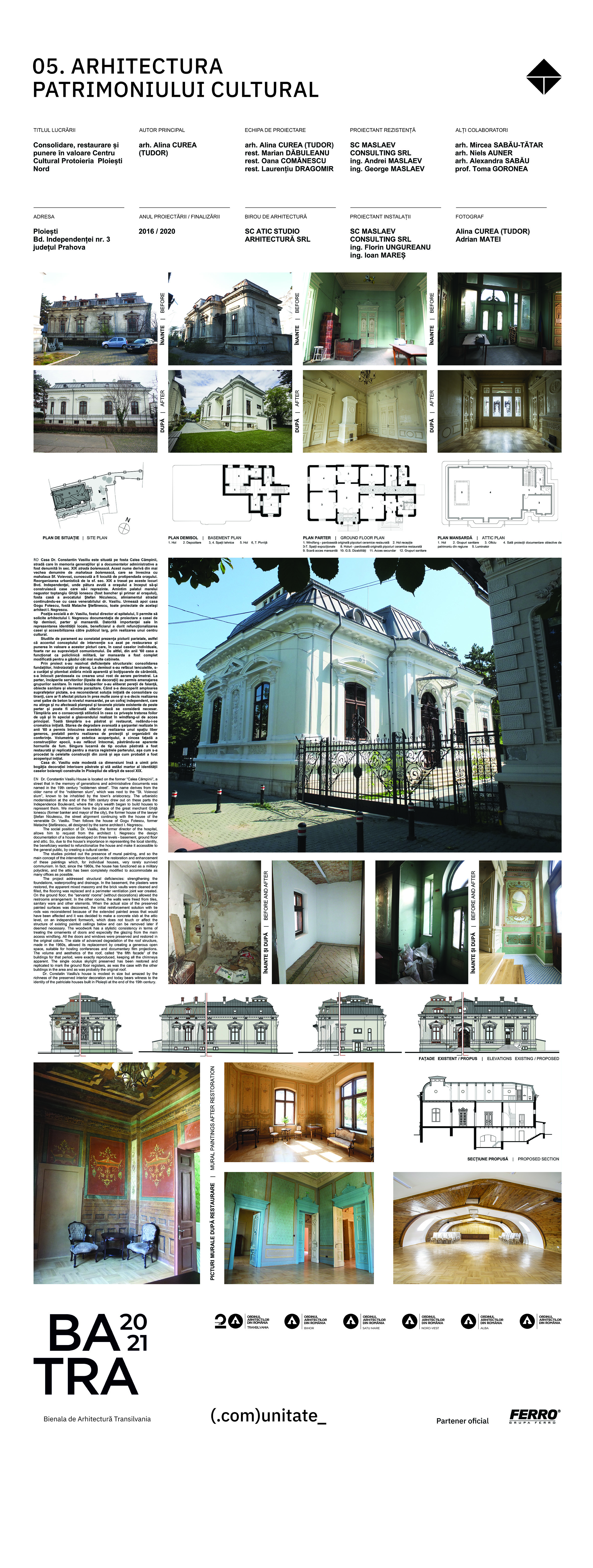 5 01 Consolidare, restaurare si punere in valoare Centru Cultural Protoieria Ploiesti Nord -Atic Studio Arhitectura-Ciurea Alina